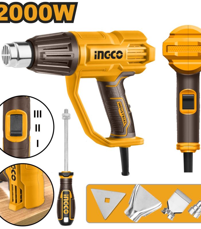 INGCO 2000W Heat Gun, 50 /450°C/550°C